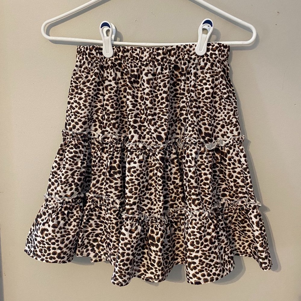 Cheetah Print Ruffle Skirt